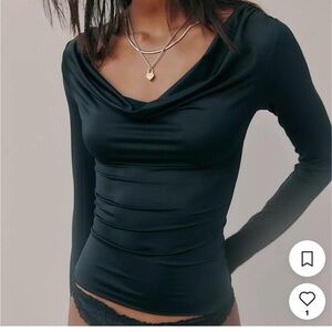 Free People Elegant Black Long Sleeve Top